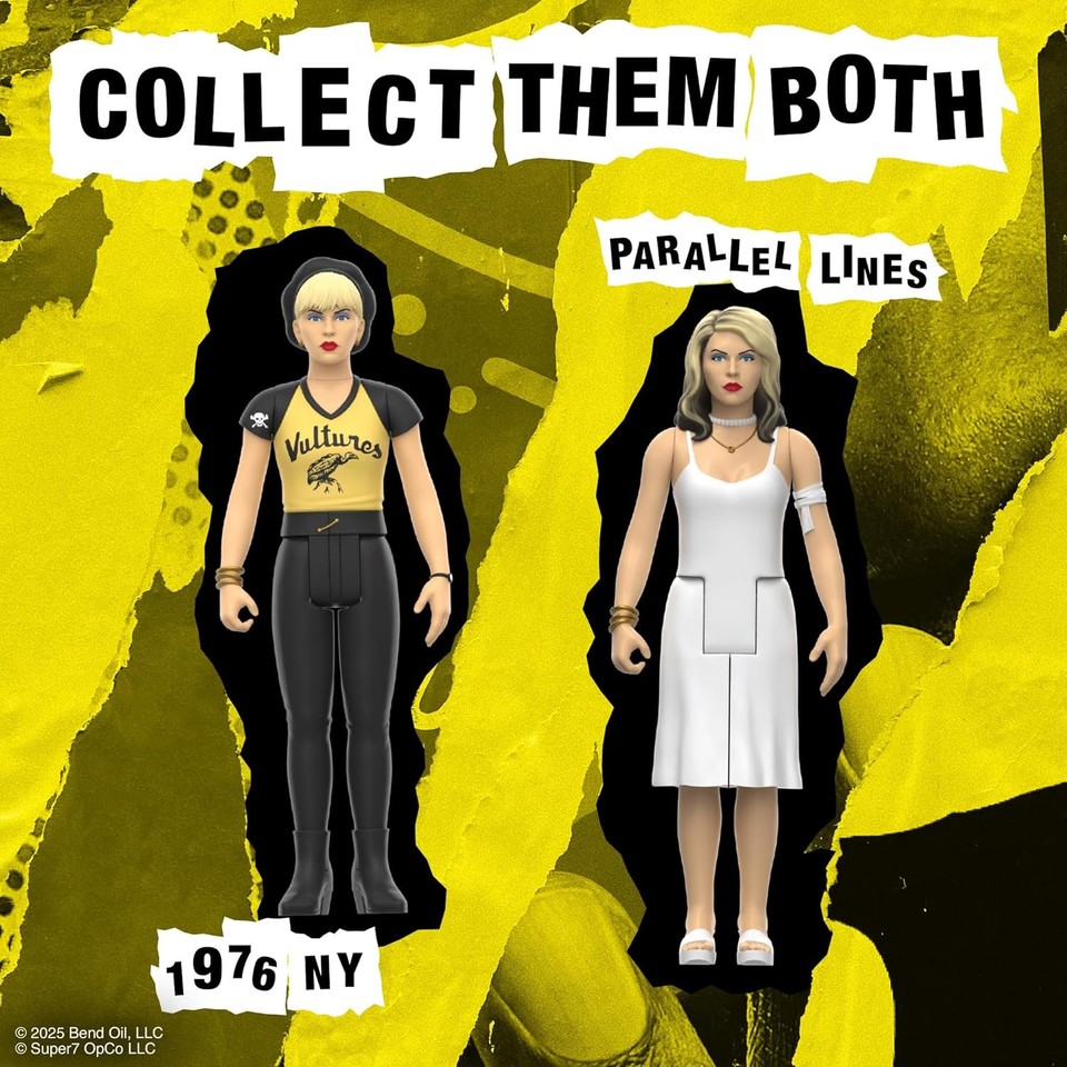 Super7 Blondie Debbie Harry (Parallel Lines): action figure Blondie da 9,5 cm, con accessori, musica classica da collezione e giocattoli retrò