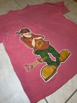 VTG 90s Bugle Boy T-Shirt Jnco StyleThick Cotton Graphic Red Men's USA XL/2XL