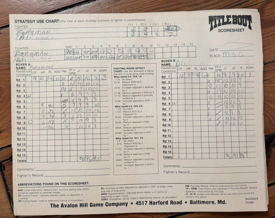 TITLE BOUT JUEGO DE BOXEO PROFESIONAL AVALON HILL LIBRERÍA JUEGO #9420  Foto 3 de 4