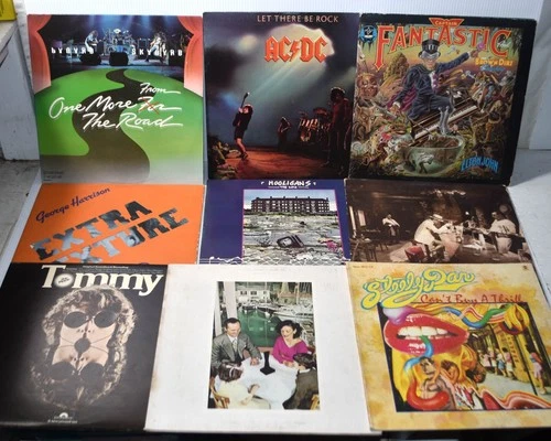 Vintage Classic Rock Vinyl Record Lp Lot of 9 Led Zeppelin The Who Elton John +