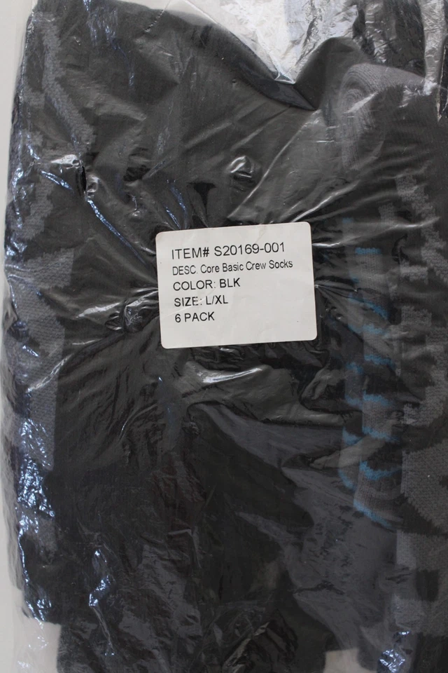 Paquete de 6 calcetines básicos Fox Racing Core para hombre L/XL negros/gris jaspeado/verde azulado Foto 3 de 4