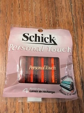 Schick Personal Touch Razor Refill Blades 4 Pack NEW Unopened Vitamin E & Aloe