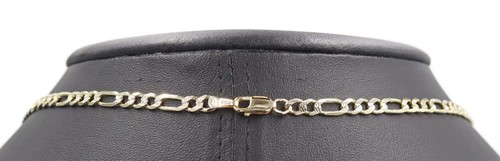 Diamond Cut 14KT Yellow Gold 3.9mm Classic Figaro Chain Necklace 18" - 10.6g - Picture 9 of 19