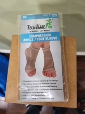 TechWare Pro Compression Ankle Foot Sleeve Size S/M Unisex 
