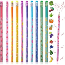 40 Count Fruit Scented Pencils with Erasers HB Graphite for Kids School Supplies