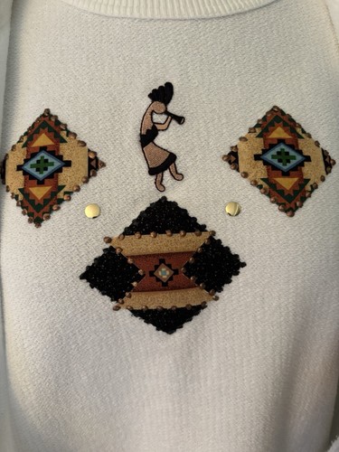 Navaho Tribal Women’s Jacket & Top Set Blouse Southwest 100% Cotton Sz L/XL USA - Picture 2 of 18