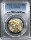 1940 U.S. 50c Walking Liberty Half Dollar PCGS MS66