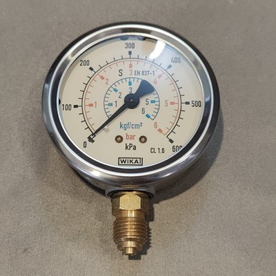 WIKA EN 837-1 / EN837-1 Pressure Gauge, CL 1.6, 0-600 kPa, 6 Bar, 6 kgf/cm²