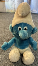 Vintage 1979 Peyo Smurf Wallace Berrie Co 10" Stuffed Plush Smurf Doll