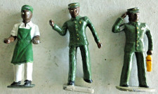 Three Vintage Solid Lead Barclay Railroad Figure - 3" Tall