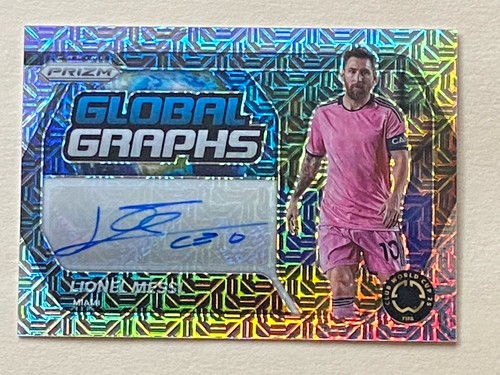 2025 Panini Prizm FIFA Club World Cup Lionel Messi Global Graphs Mojo Auto #/25