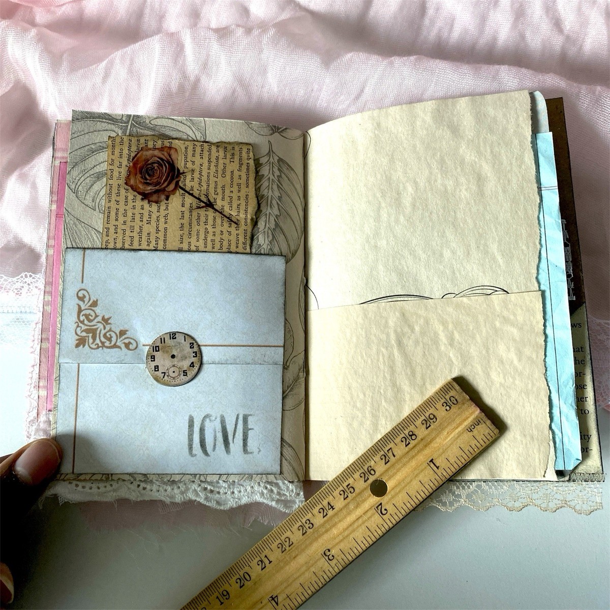 Handmade Vintage Style Junk Journal Book Diary 40 Pages Scrapbook