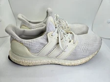 Adidas Ultraboost 4.0 Shoes Men's 8.5 Triple White Running Athletic Gym Sneakers