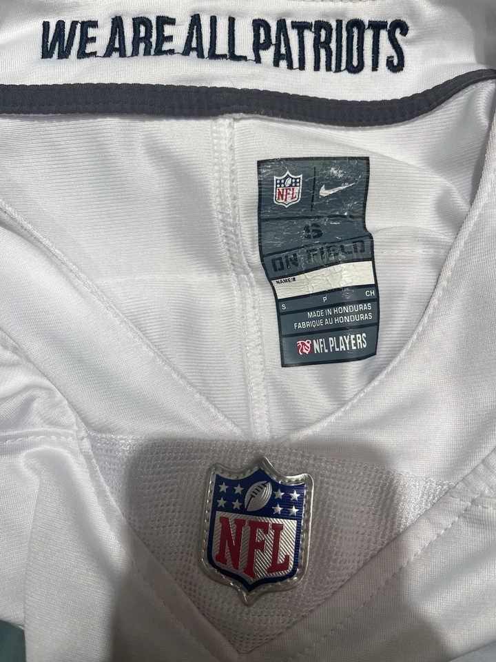 Camiseta deportiva Nike bordada NE Patriots Cam Newton #1 NFL On Field visitante para hombre S Foto 4 de 4