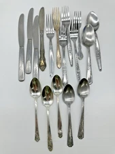 Lot of 17 Mixed Brands and Patterns of Stainless Steel Flatware Silverware