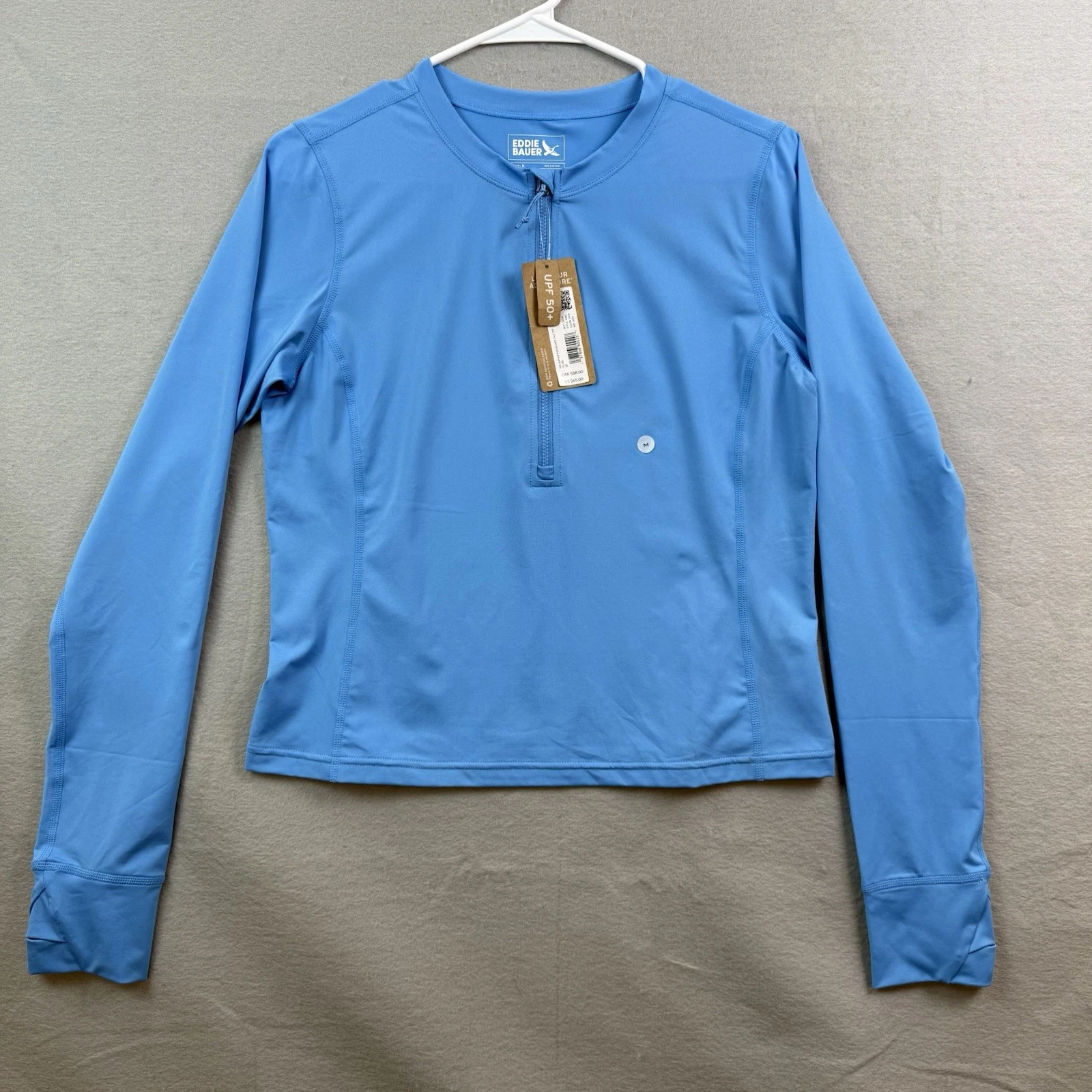 Eddie Bauer Womens M UPF 50+ Quarter Zip Blue Athletic Hiking Top NWT
Opens in a new window or tab