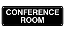 Standard Conference Room Sign - - Large 1 Pack 3" x 9" - Large (1 Pack) Black