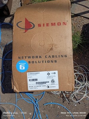 Siemon 9C6R4-E3-02-RXA , Cable, Copper,CAT 6,4 Pair,Solid,UTP,CMP,White ,1000 FT