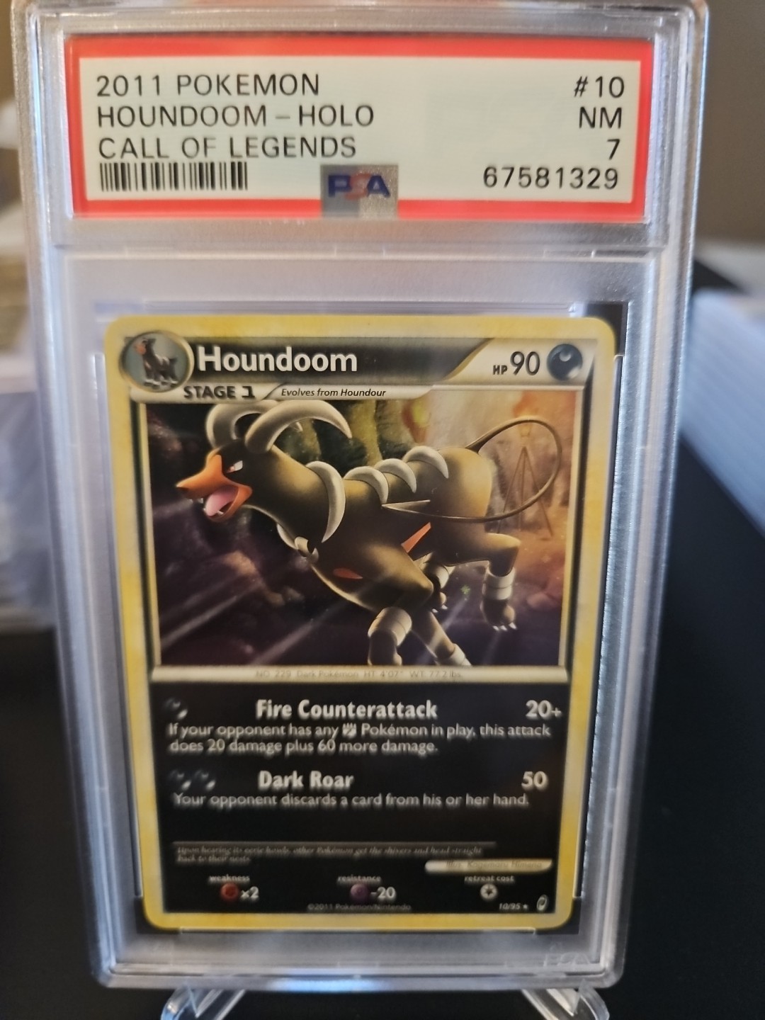 Houndoom PSA 7 Call of Legends Holo 2011 Pokemon Card