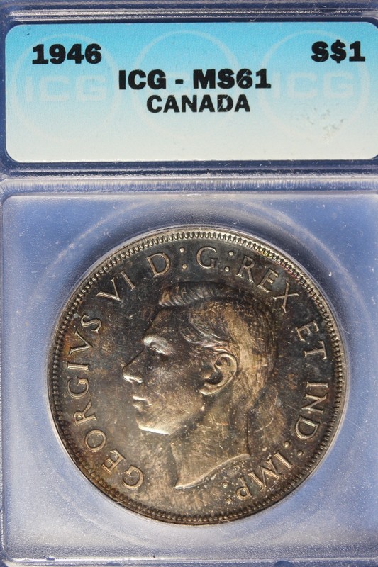 1946 ICG MS61 CANADA DOLLAR #B50452