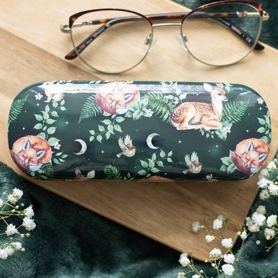 Waldgrün Rehkitz & Fuchs Design Gothic Witchy Hartbrille Sonnenbrille Etui