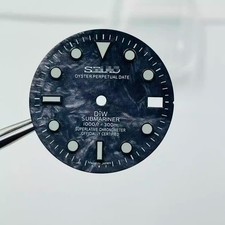 For 28.5mm Watch Dial Green Luminous Fit NH35 NH36 Movement Carbon Black