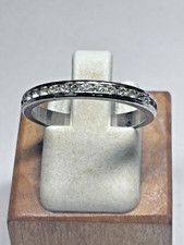 Vintage Sterling Silver CZ Band Ring 1.7g Sz 7.25