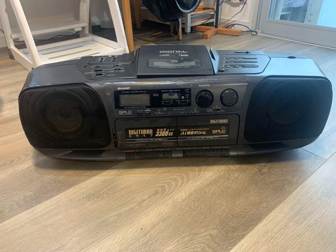 SHARP QT-80CD Compact Disc Stereo Double Cassette Black SHARP QT-80CD Compact Disc Stereo Double Cassette Black