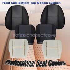 Driver Passenger Cloth Seat Cover Black Foam For 2007 08-2014 Chevy Silverado