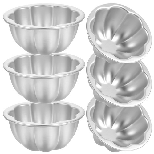 6 Pezzi Stampi per Torte Stampi in Silicone per Cottura Mini Flan Budino Singolo - Foto 4 di 12