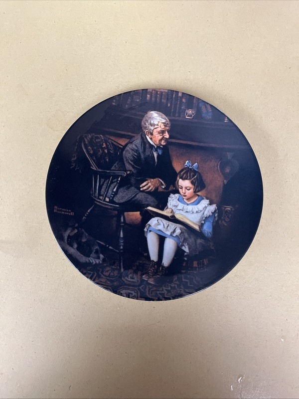 1991-Knowles By Norman Rockwell“The Young Scholar”Collector Plate12760A W/Hanger