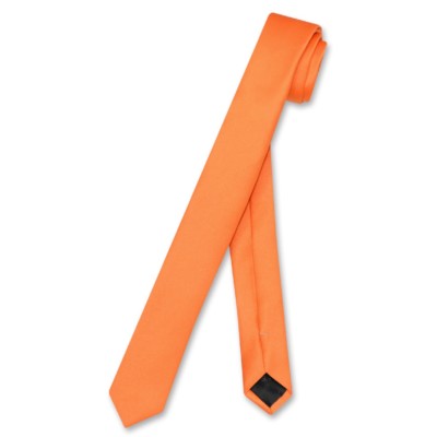 Vesuvio Napoli Narrow NeckTie Solid Color 1.5'' Extra Skinny Thin Men's Neck Tie