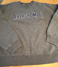 ABERCROMBIE  FITCH SWEATSHIRT MENS SZ L Y2K EMBROIDERED SEWN LOGO