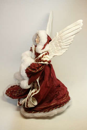 Ángel de Navidad vintage Dillards rojo y blanco 19" HG80335 - Imagen 4 de 7