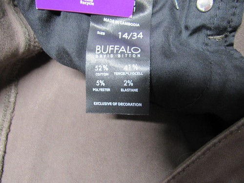 NEW w/Tags Womens Buffalo Hanna High Rise Soft Skinny Stretch Brown Jean Size 14 - Picture 8 of 8