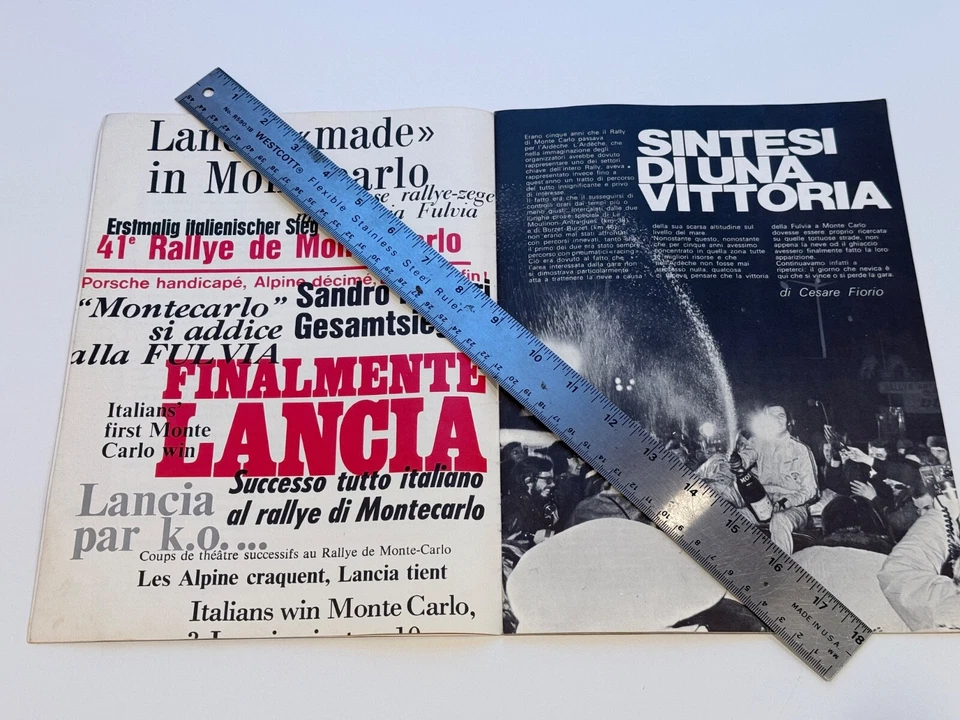 FOLHETO ORIGINAL MUNARI LANCIA FULVIA HP 1972 RALLY MONTECARLO impresso 1972 - Imagem 3 de 4