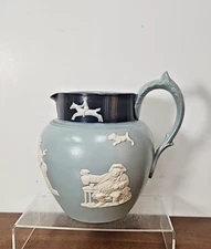 COPELAND SPODE TAVERN SCENE FOXHUNT TWO TONE PITCHER