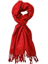 Calvia Super Soft Luxurious Premium Pashmina Shawl Wrap Scarf Solid True Red