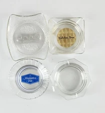 4 Vintage Glass Holiday/Hampton Inn Ashtray Lot Hotel Decoration Collectible