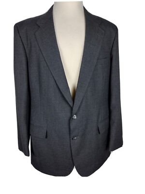 Executive Collection Mens Sz 46L Charcoal Grey Wool Blend Sport Coat B29