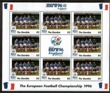 Gambia 1996 - Euro Football Soccer France - Sheet of 8 Stamps Scott #1755 MNH