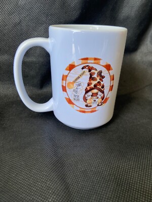 Ceramic coffee mug gnome coffee beans cute saying coffee first