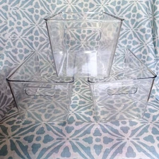 Organizers and Storage Bins, 3 PK Plastic Clear Storage Bin, BPA Free 10.5x6x5