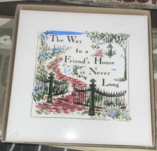 Vintage Screencraft Tile Trivet/Wall Plaque Ceramic "The Way to a…