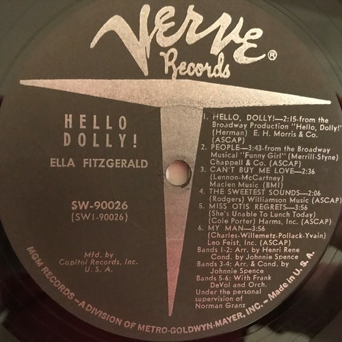 ELLA FITZGERALD LP HELLO DOLLY - Picture 3 of 4