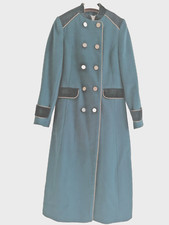 Maddie Military Coat In Wool Blend Green Size 8