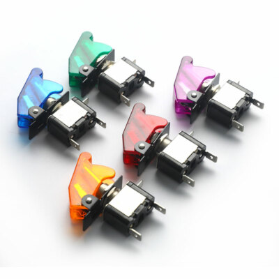 Car Truck Illuminated Led Toggle Switch Safety Aircraft Flip Up Cover Guard -lk