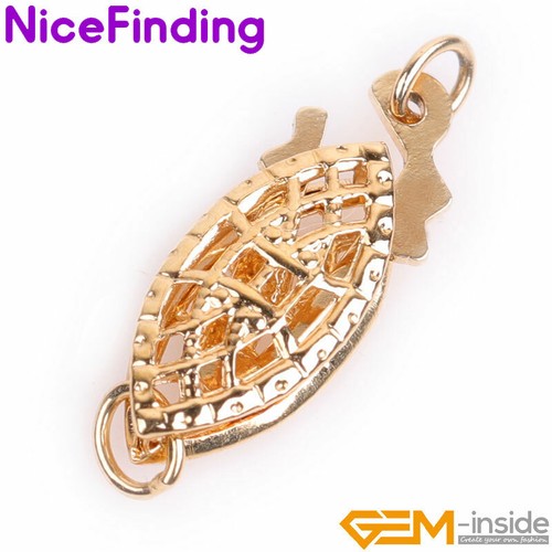14K Gold Filled Fish Oval Filigree Clasps Pearl Necklace Bracelet For Connector - Picture 11 of 24