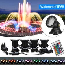 RGB LED Underwater Spot Lights Garden Pool Pond Submersible 4 IN 1 Lamp + Remote