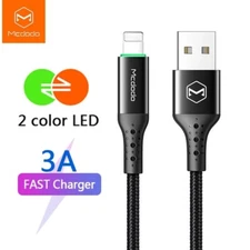 MCDODO 3A USB Cable Auto Disconnect Fast Charging Data Cord For iPhone12 11 XS 8
